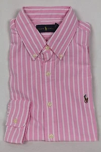 Ralph Lauren Pink Stripe Oxford Classic Dress Shirt Multi Colored Pony NWT - Picture 1 of 1