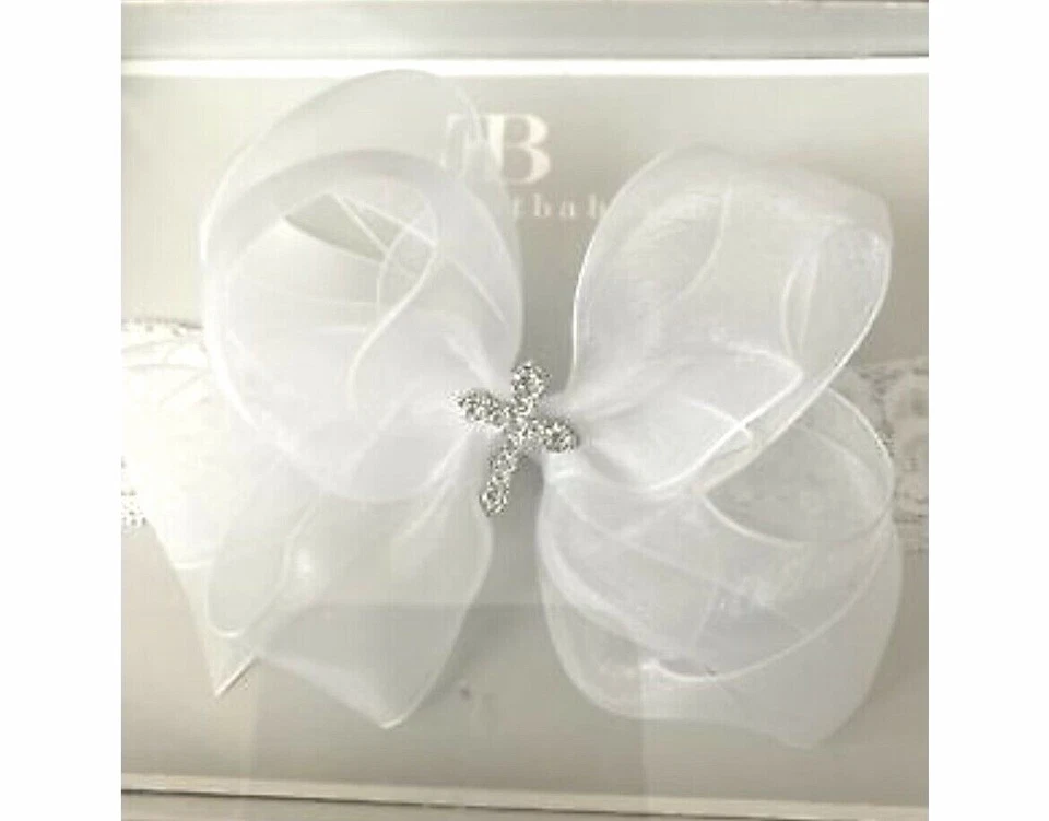 Elegante diadema bebé domingo con cruz nueva en caja Foto 1 de 4