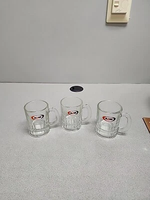 Винтажная детская маленькая кружка A&W Root Beer Glass Mini лот из 3 - Изображение 1 из 4