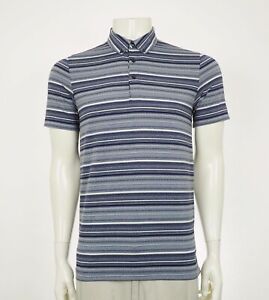 Puma Golf Blue Striped Active Dry Blend Golf Polo Shirt Mens Small
