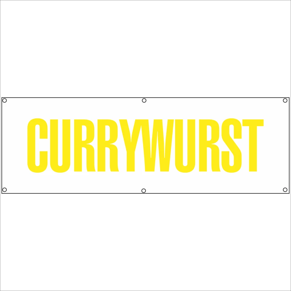 INDIGOS UG Werbeplane - Gerüstplane - p039 - Currywurst Plane Baustelle, Garten, Zaun