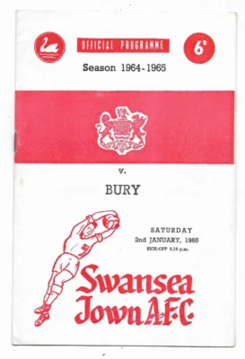 1964/65 Division 2 - SWANSEA TOWN v. BURY - Image 1 of 2