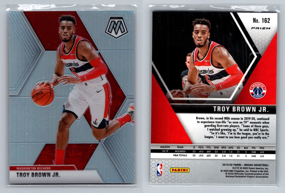 2019-20 Panini Mosaic #162 Troy Brown Jr. Silver Prizm - Image 1 of 1
