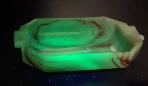 UV Akro Gray Color Agate ASHTRAY/Trinket Box /Colors: , Gray, Green, Crimson. - Picture 1 of 8