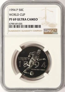 1994-P 50c World Cup Half Dollar NGC PF69 Ultra Cameo - Picture 1 of 4