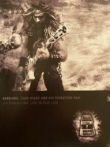 Zakk Wylde, Black Label Society, Dunlop Pedals, Full Page Print Ad - Picture 1 of 1