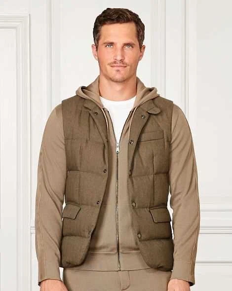 Ralph Lauren Púrpura Etiqueta Lloyd Acolchado Lana Plumón Oliva Puffer Chaleco Chaqueta S Foto 1 de 1