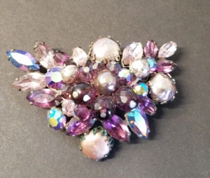 Broche prendedor joyas regencia aurora boreal pedrería mediados de siglo 1688JR de colección - Imagen 1 de 5