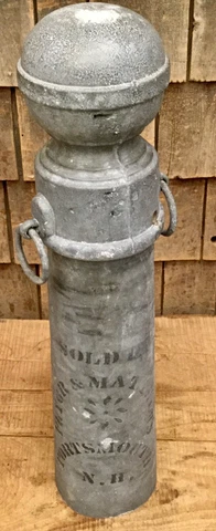 Antique Late 1800s Cast Horse Hitching Post Portsmouth NH Market Sq Advertising Cover