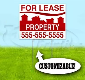 PROPERTY FOR LEASE CUSTOM 18x24 Yard Sign WITH STAKE Bandit REALTOR REAL ESTATE - Picture 1 of 5