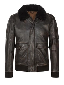STRELLSON Mens Aviator Blouson Bomber S.C. Swindon Leather Jacket Size 46/S - Picture 1 of 12