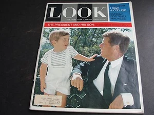 "LOOK" MAGAZINE- DECEMBER 3, 1963 JOHN F. KENNEDY THE PRESIDENT AND HIS SON. - Picture 1 of 12