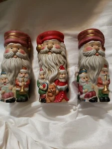 K’s Collection Christmas Ceramic Santa Clause Tea light Votive Candle Holders 3 - Picture 1 of 9