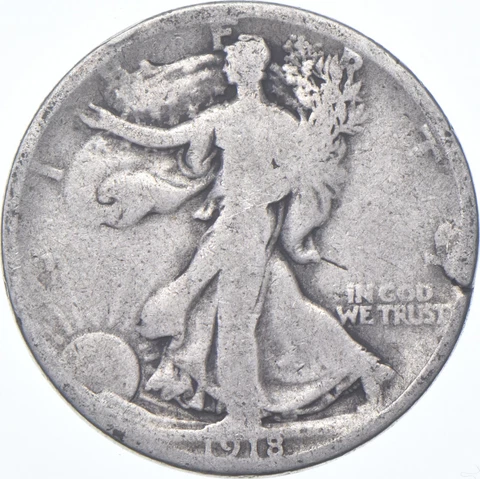 1918 Walking Liberty Half Dollar - Defective Planchet ERROR *0218 Cover