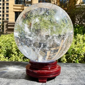 33.2LB Blanco Piedra de Fundición Cuarzo Esfera Cristal Bola de Energía Reiki Sanación - Imagen 1 de 15