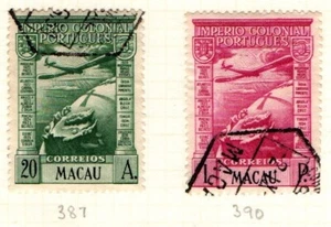 Portugal Macao 1938 Air Mail Da Gama 20 avo, 1 pataca SG387, 390 Used see note - Picture 1 of 1