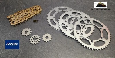 KAWASAKI KX 125 1990/1991 KIT CHAINE COMPLET IRIS OR - Imagen 1 de 4