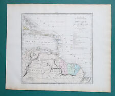 LESSER ANTILLES Guyana Surinam - 1873 SUPERB Intaglio Map 14 x 17", 36 x 43 cm
