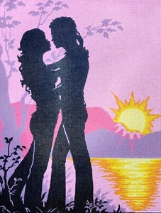 Needlepoint tapestry painted canvas D252 - Love. (18"x24") GobelinL - Picture 1 of 3
