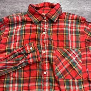 Denim & Supply Ralph Lauren Shirt Womens Small Red Plaid Button Up Boyfriend - Picture 1 of 8