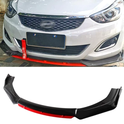 Front Bumper Lip Spoiler Splitter Diffuser Gloss Black Red For Hyundai Elantra Foto 1 de 4