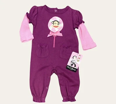 Bebé Niñas 3/6 Meses Paul Frank Luxe Conjunto de Una Pieza Mono Piruleta/Diseño de Arco Foto 1 de 4