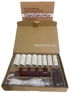 Clariol Set A Way Travel Hairsetter 8 Hot Rollers w/Case Clips Instructions - Picture 1 of 4