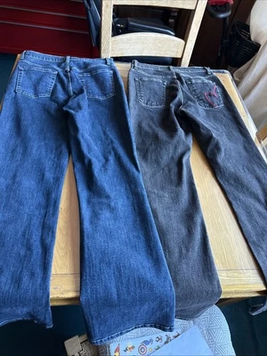 Per Una X 2 Blue and Black Straight Jeans Size 10r Stretch - Image 1 of 4