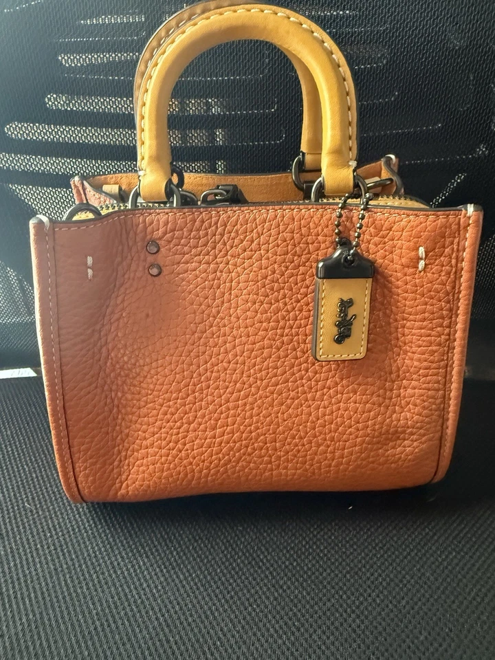 COACH Rogue 17 Leather C5472 Brown Camel Orange 2way Tote Shoulder Bag - Image 1 of 4