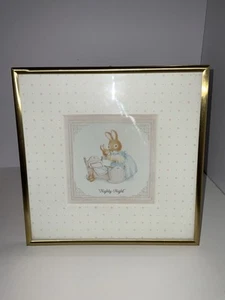 Vintage Hallmark Storybook Bunnies Framed Picture 10 X 10 - Picture 1 of 5