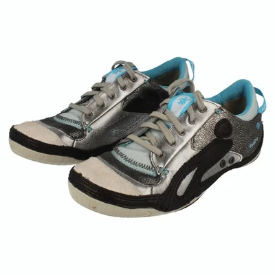 Ladies BOUTIQUE SNEAK Ex Display Lace Up Silver/ Argent Leather Trainer UK 5 - Image 1 of 4