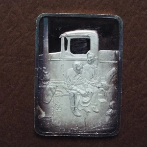 1977 "BREAKING HOME TIES - 1954" 1 Oz Silver PROOF Art Bar - NORMAN ROCKWELL - Picture 1 of 12