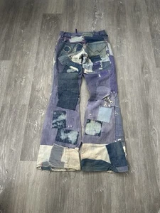 Vintage 1960’s/70’s Patchwork Flared Denim Jeans - Picture 1 of 12