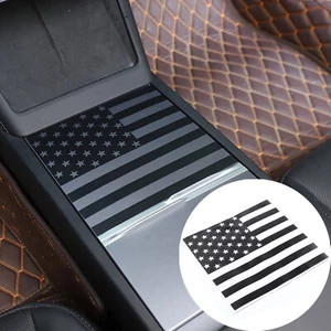 Central control storage cover VINYL sticker For Tesla Model 3 2023-24 (US Flag) - Picture 1 of 21
