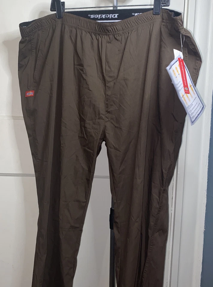 Dickies Easy Care Flare Medical Scrub Bottoms, Pants. Brown/pink 2XL. NWT! - Image 1 of 4