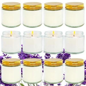 12 Pcs 4 Oz Mini White Soy CandlesLavender Scented Candles SetBulk Aromathera... - Picture 1 of 6