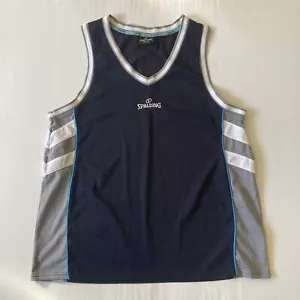 Vintage Spalding Basketball Jersey Mens Size 4XL Sleeveless Navy Embroidered - Picture 1 of 8