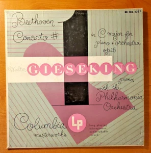 Beethoven Concerto #1 in C Major Op. 15 Walter Gieseking piano Columbia ML4307 - Imagen 1 de 4