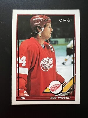 Bob Probert #198 1991-92 O-Pee-Chee Detroit Red Wings - Image 1 of 2