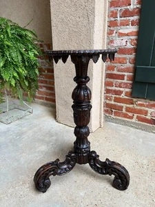 Antique English Carved Display Pedestal Stand Jardiniere Plant Bronze Table - Picture 1 of 20