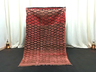 Винтажный марокканский ковер ручной работы 3 фута 4 дюйма x 5 футов 3 дюйма шерсть племени кочевников берберский ковер - Изображение 1 из 4