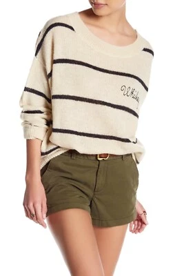 Suéter Wildfox Whisky Stripes Happy Hour Mezcla Alpaca Vainilla Latte Talla XS Foto 1 de 4