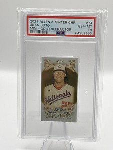 2021 Topps Chrome Allen & Ginter Mini Gold Refractor #74 Juan Soto 07/50 PSA 10