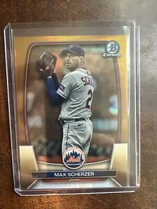 2023 Bowman Chrome Max Scherzer Gold Refractor /50 NY Mets Texas Rangers #8