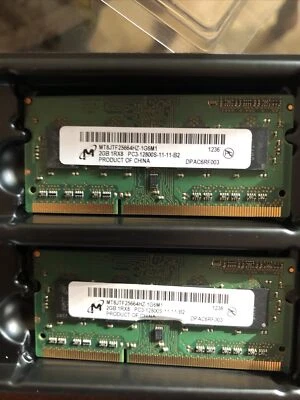 Micron 4GB (2 x 2GB) DDR3 PC3-12800S Sodimm Memory RAM - MT8JTF25664HZ-1G6M1 - Image 1 of 4
