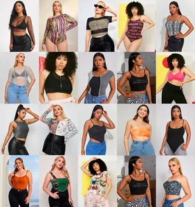 Lote al por mayor de 30 piezas Mujeres Prendas para el torso mixto Camisas Parte inferior Vestidos Talla Grande XL 2X 3X - Imagen 1 de 11