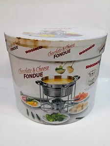 Roshco Chocolate & Cheese Fondue Set 12 Pieces Stainless Steel 2006 - Picture 1 of 5