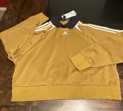 Adidas Sudadera Mujer XL Tiro Traje Up Track Bronce Negro Pullover Suéter NUEVO Foto 1 de 2