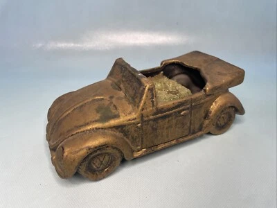 "Florero de cerámica vintage VW Bug Mat escultura Volkswagen 8""" Foto 1 de 4