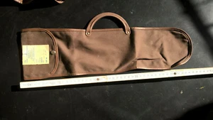 Flötentasche / Tasche für Notenpult aus braunem Textil, 45 u.60 cm original DDR  - Bild 1 von 12
